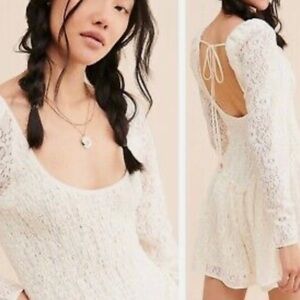 NWT Free People Smocked Lace Mini